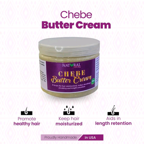 Chebe Butter Cream from Natural Shine. This hair butter helps promote healthy hair growth, keep hair moisturized and aids in length retention